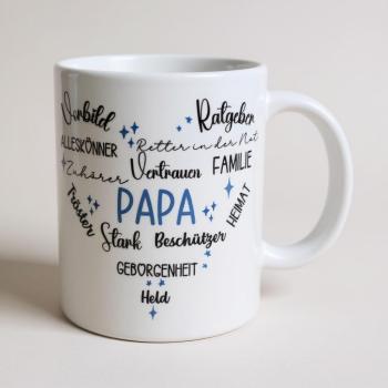 Papa - Keramiktasse - personalisiert - Namenstasse - Vatertag - Kaffeetasse - Kaffeebecher - Teetasse - Artikel-Nr. 1100009